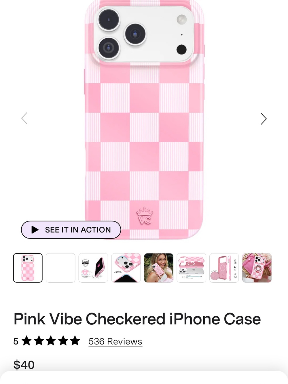 Velvet Caviar Pink Checkered iPhone Case